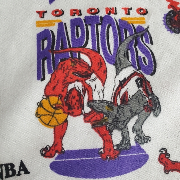 RARE Vintage 90s NBA Toronto Raptors Soft Huge Fabric 5x12 Feet - Picture 6 of 9